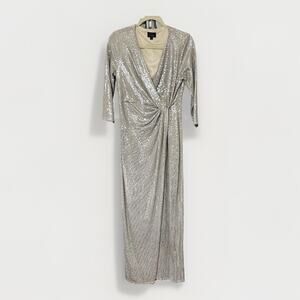 John Meyer JM Studio Dress Womens 8 Silver Sequin Party Cocktail Popover